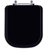 Assento Sanitario Poliester Piano Preto Fosco Para Vaso Deca