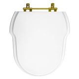 Tampa De Vaso Sanitario Hampton Branco Para Vaso Incepa Com Ferragem Dourada