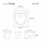 Tampa De Vaso Sanitario Com Amortecedor Village Creme Para Bacia Deca