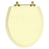 Assento Sanitario Poliester Windsor Creme Ferragem Dourada Para Vaso Deca