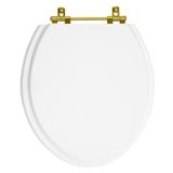 Assento Sanitario Poliester Convencional Branco Ferragem Dourada Para Vaso Deca