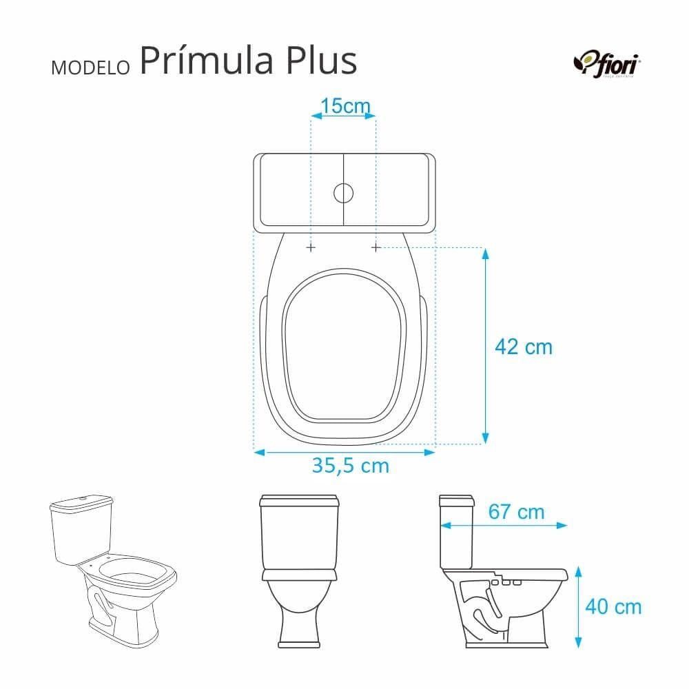 Tampa De Vaso Sanitario Com Amortecedor Primula Plus Branco Para Bacia Fiori