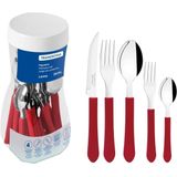 Faqueiro Inox 20pc Leme - Vermelho - Tramontina