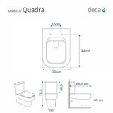 Tampa De Vaso Sanitario Com Amortecedor Quadra Branco Para Bacia Deca