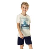 Camiseta Infantil Masculina Barquinho Rovitex Kids Bege 10