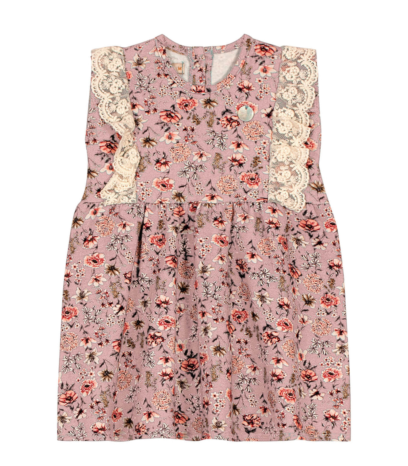 Vestido Infantil Com Flores Trick Nick Rosa M