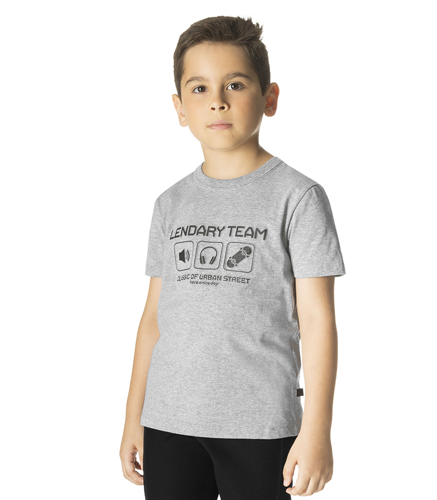 Camiseta Infantil Masculina Lendary Rovitex Kids Cinza 6