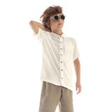 Camisa Infantil Masculina Viscose Dobby Trick Nick Bege 14