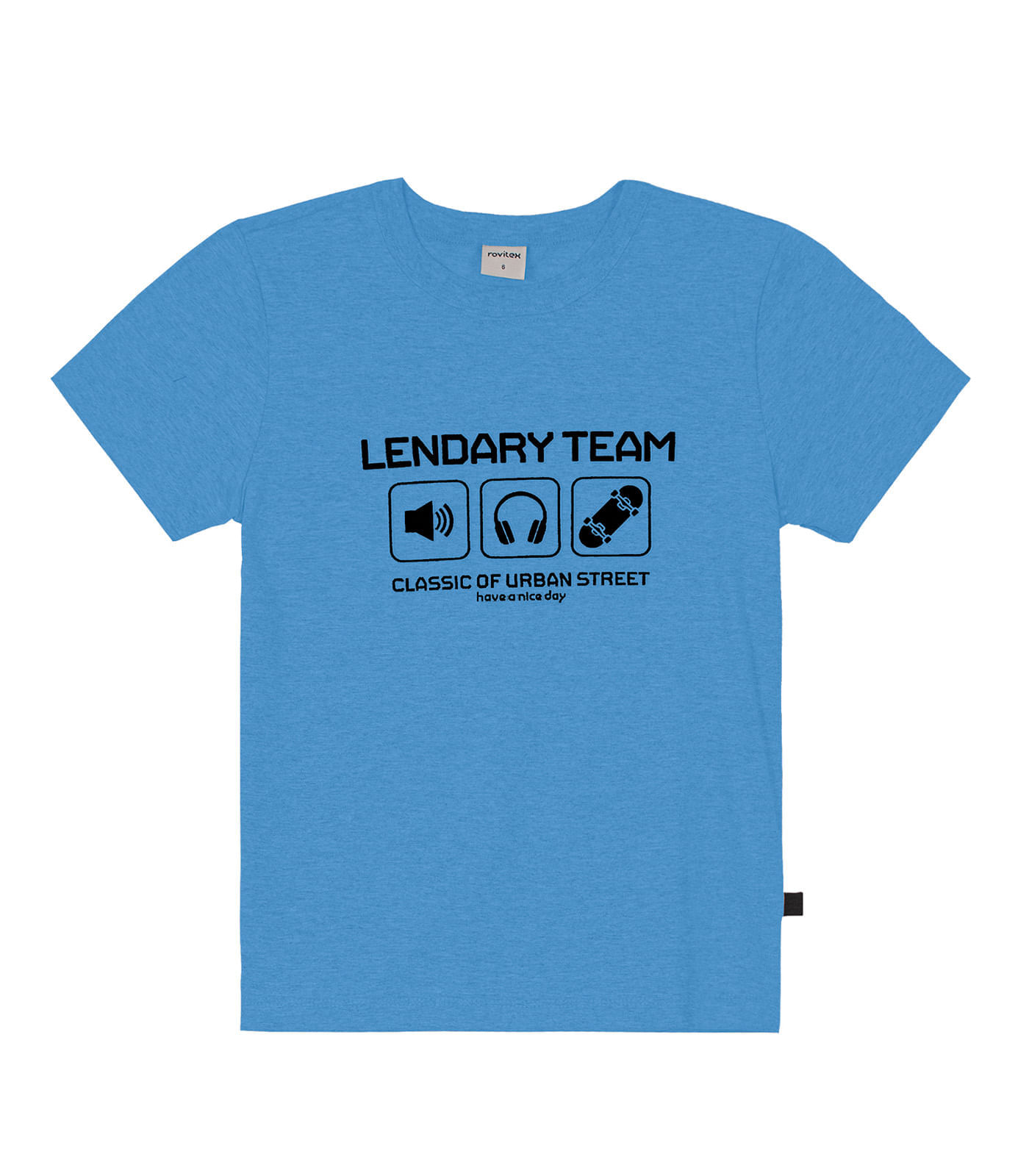 Camiseta Infantil Masculina Lendary Rovitex Kids Azul 8