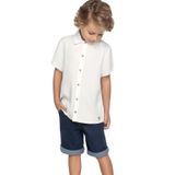 Camisa Juvenil Masculina Quadriculada Trick Nick Bege 6