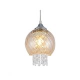 Lustre Pendente Cristal Diana Elisabeth Âmbar E27 Bivolt Taschibra