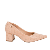 Sapato Scarpin Dede Rose Croco Aretta 00375