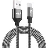 Cabo USB TIPO-C em Inox, 1M, ELG, Cinza, INXC10GY