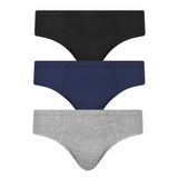 Cueca Masculina Kit 3 Peças Algodão Slip Tradicional