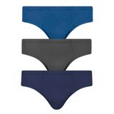 Cueca Masculina Kit 3 Peças Algodão Slip Tradicional