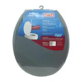 Assento Sanitário Almofadado Astra Convencional Oval Universal Cinza Escuro