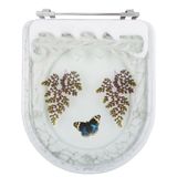 Tampa Para Vaso Incepa Acrílico Calypso Decorada Com Borboleta Azul Escuro
