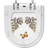 Tampa De Vaso Acrílico Carrara Transparente Decorada Borboleta Amarela Para Deca