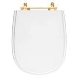 Assento Sanitário Paris Branco Para Vaso Ideal Standard Com Ferragem Dourada