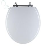 Assento Sanitário Tampa De Vaso Branco Mdf Laqueado Oval Convencional Universal Para Todas As Marcas