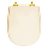 Assento Sanitário Paris Bone Para Vaso Ideal Standard Com Ferragem Dourada