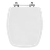 Assento Sanitário Tampa De Vaso Madeira Mdf Laqueado Stylus Para Bacia Celite Quadrado Antigo - Branco