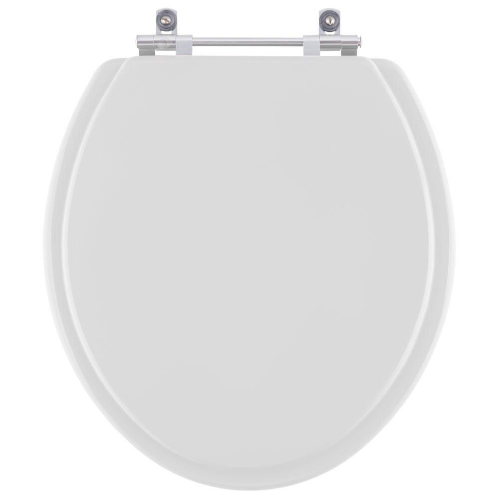 Assento Sanitário Tampa De Vaso Madeira Mdf Laqueado Convencional Oval Universal 6lpf - Cinza Claro