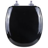 Assento Sanitário Almofadado Soft Close Aspen Preto Para Vaso Deca