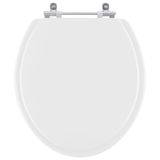 Assento Sanitário Tampa De Vaso Madeira Mdf Laqueado Convencional Oval Universal 6lpf - Branco