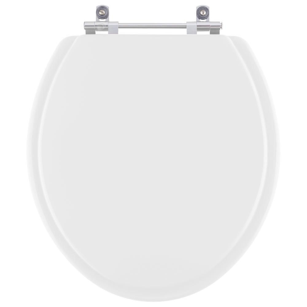 Assento Sanitário Tampa De Vaso Madeira Mdf Laqueado Convencional Oval Universal 6lpf - Branco