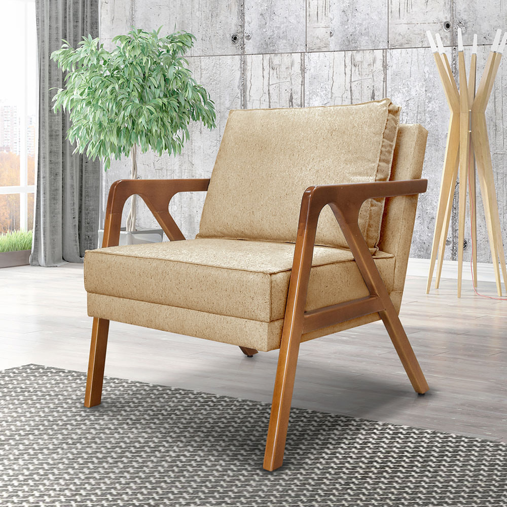 Poltronas Vitória Luxo Compreflex Em Linho