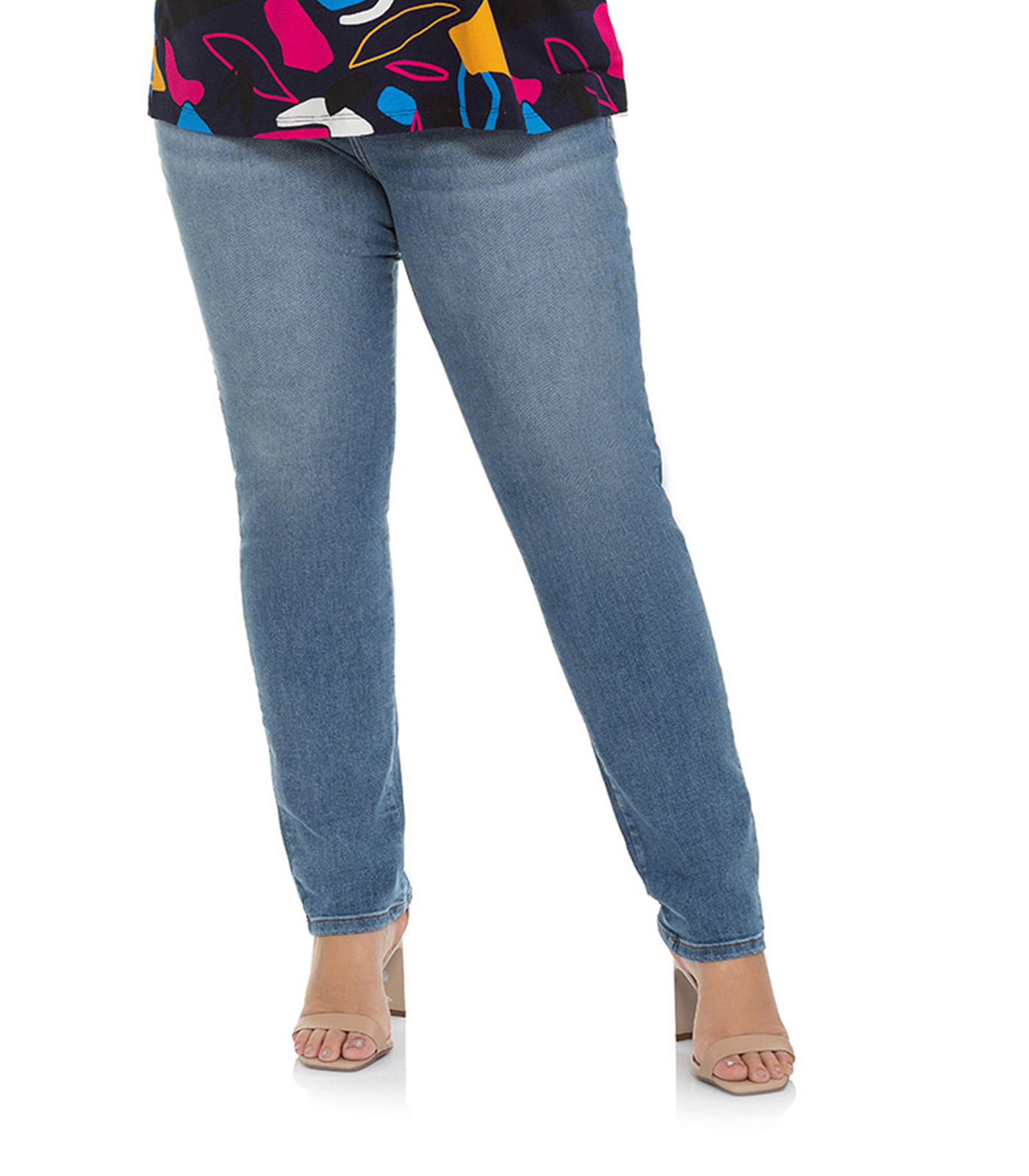 Calça Jeans Feminina Plus Size Secret Glam Azul Plus 50