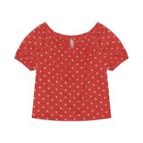 Blusa Ciganinha De Bolinha Rovitex Marrom G
