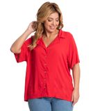 Camisa Feminina Plus Size Secret Glam Vermelho Plus G4