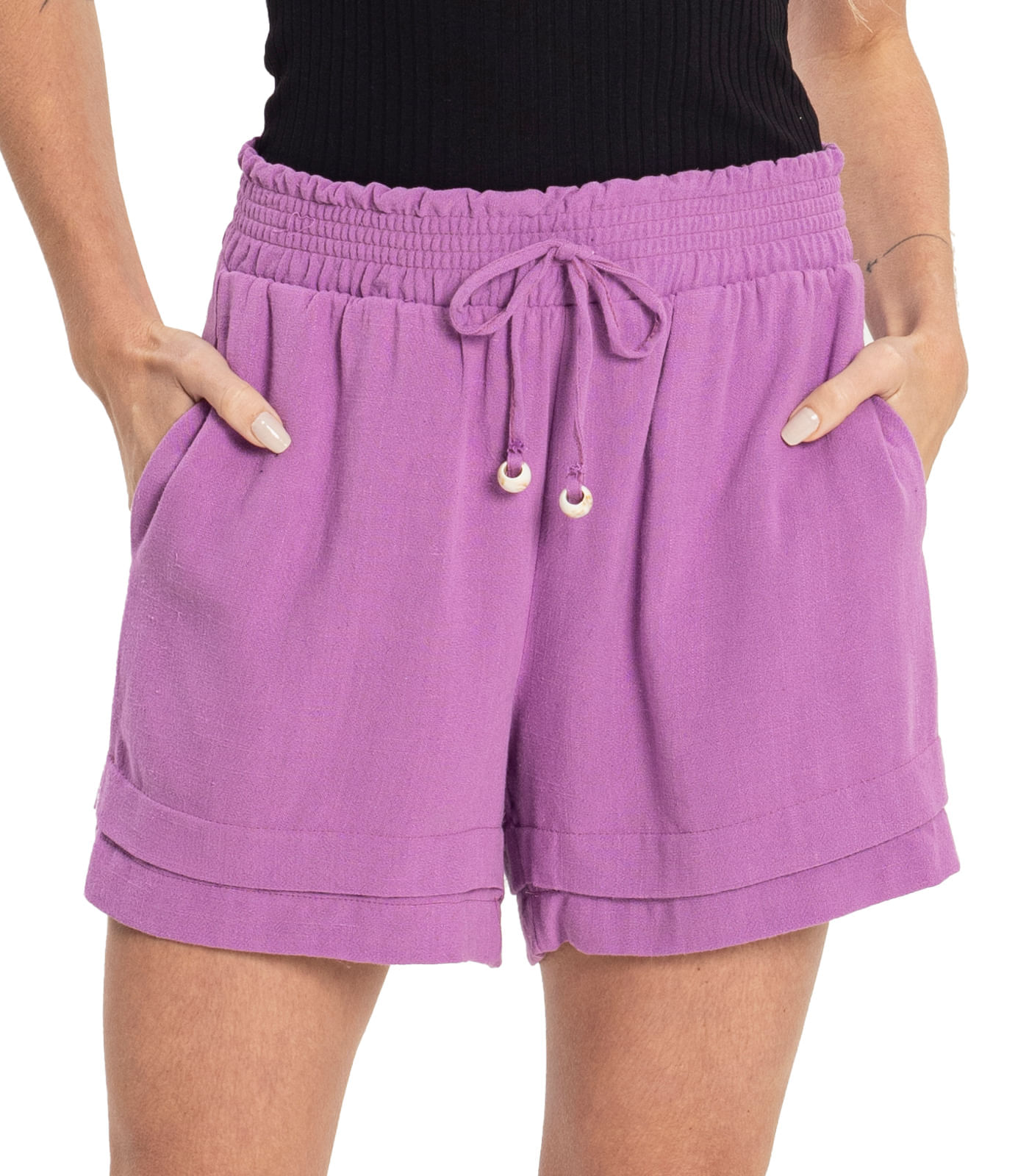 Shorts Feminino Linho Strong Endless Roxo P