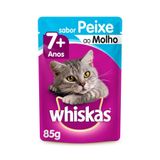 Ração Úmida Whiskas Sachê Peixe Ao Molho Para Gatos Adultos Sênior 7+ 85g