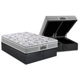 Cama Box Baú Queen: Colchão Anatômico Probel D45 / Ep Guarda Costas Próextreme Plus + Base Crc Suede Gray(158x198)