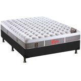 Cama Box Casal: Colchão Molas Ensacadas Castor Pocket Light Stress Oxygen New Plush + Base Crc Suede Gray(138x188)