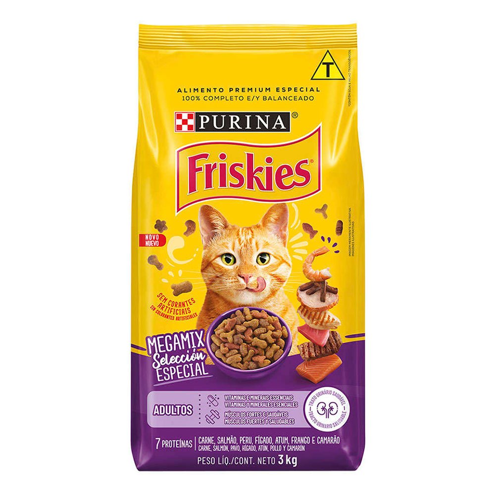 Ração Friskies Para Gatos Adultos Megamix 3kg﻿