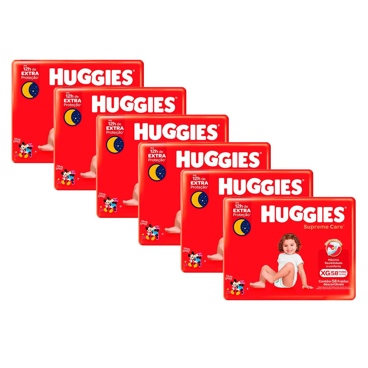 Fralda Descartável Infantil Huggies Supreme Care XG 348 Unidades