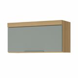 Armário Aéreo 80cm 01 Porta Basculante 100% Mdf Marquesa Nature/verde Nesher