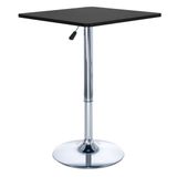 Mesa Alta Bar Bistro Apollo Quadrada 60 Cm Tampo Madeira Ajustável