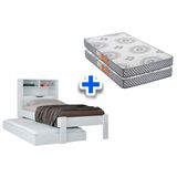 Colchão Solteiro Pérola Polar (2un) + Bicama Invicta Branco