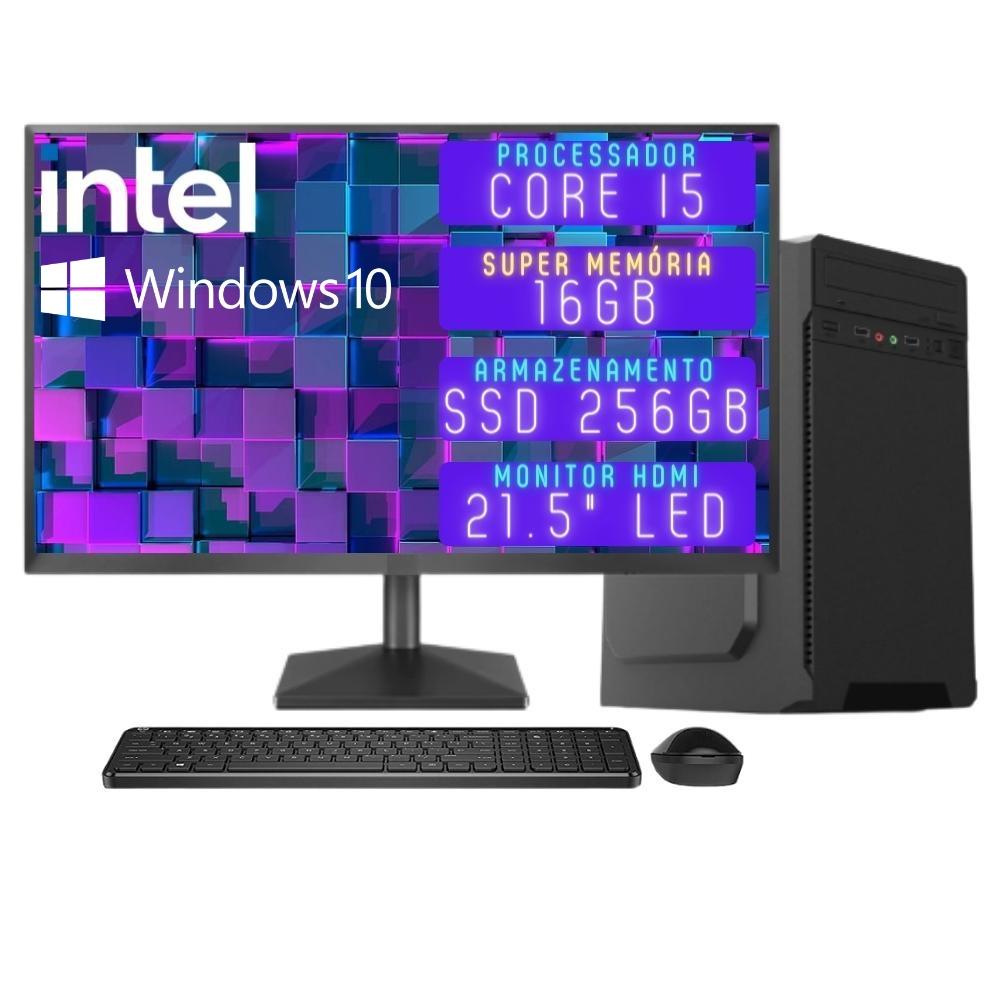 Computador Completo 3green Desktop Intel Core I5 16gb Monitor 21.5&quot; Full Hd Hdmi Ssd 256gb Windows 10 3d-121