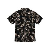 Camisa Masculina Estampa Folhas Viscose Diametro Preto P