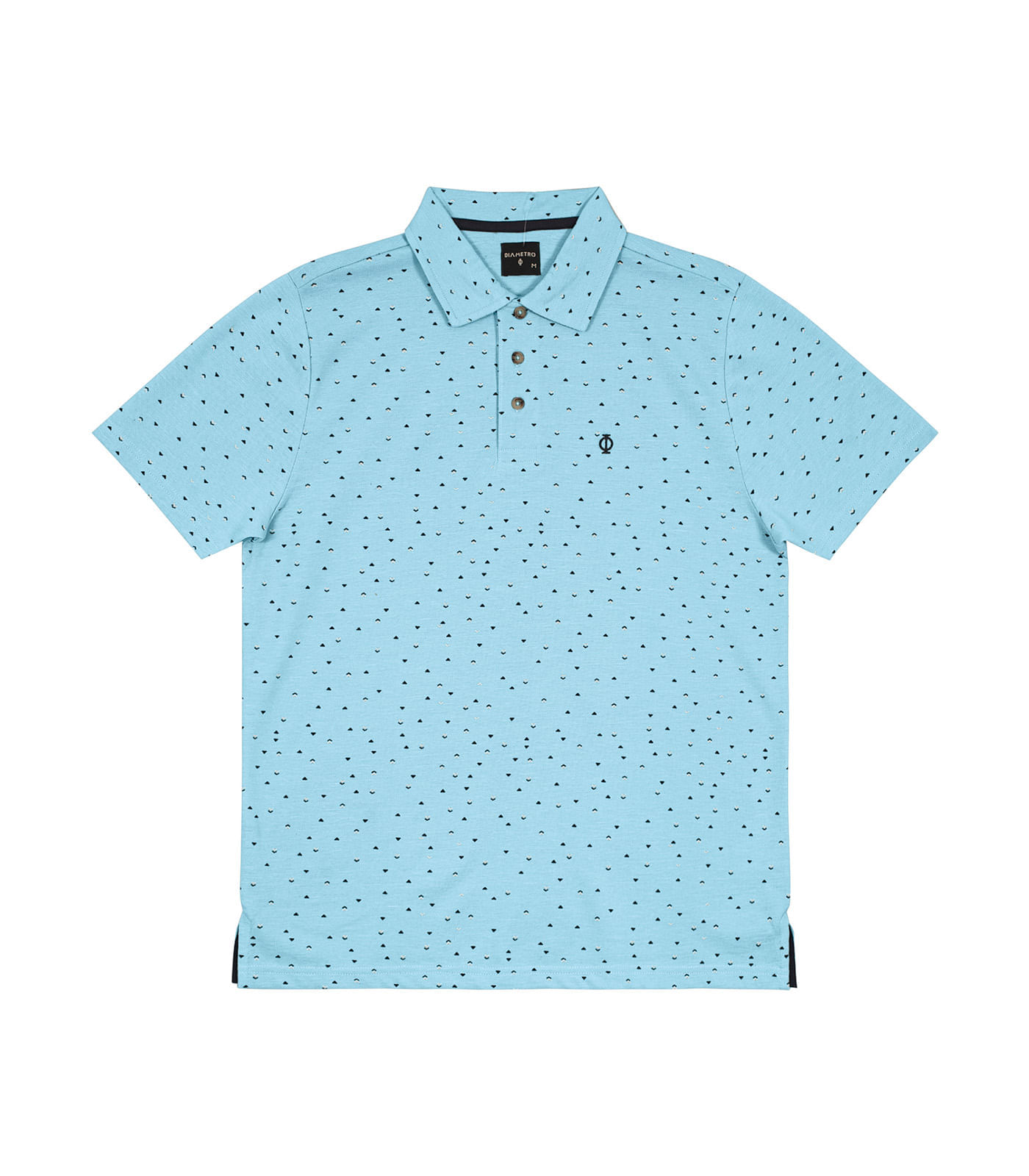 Polo Masculina Triângulos Piquet Diametro Azul G