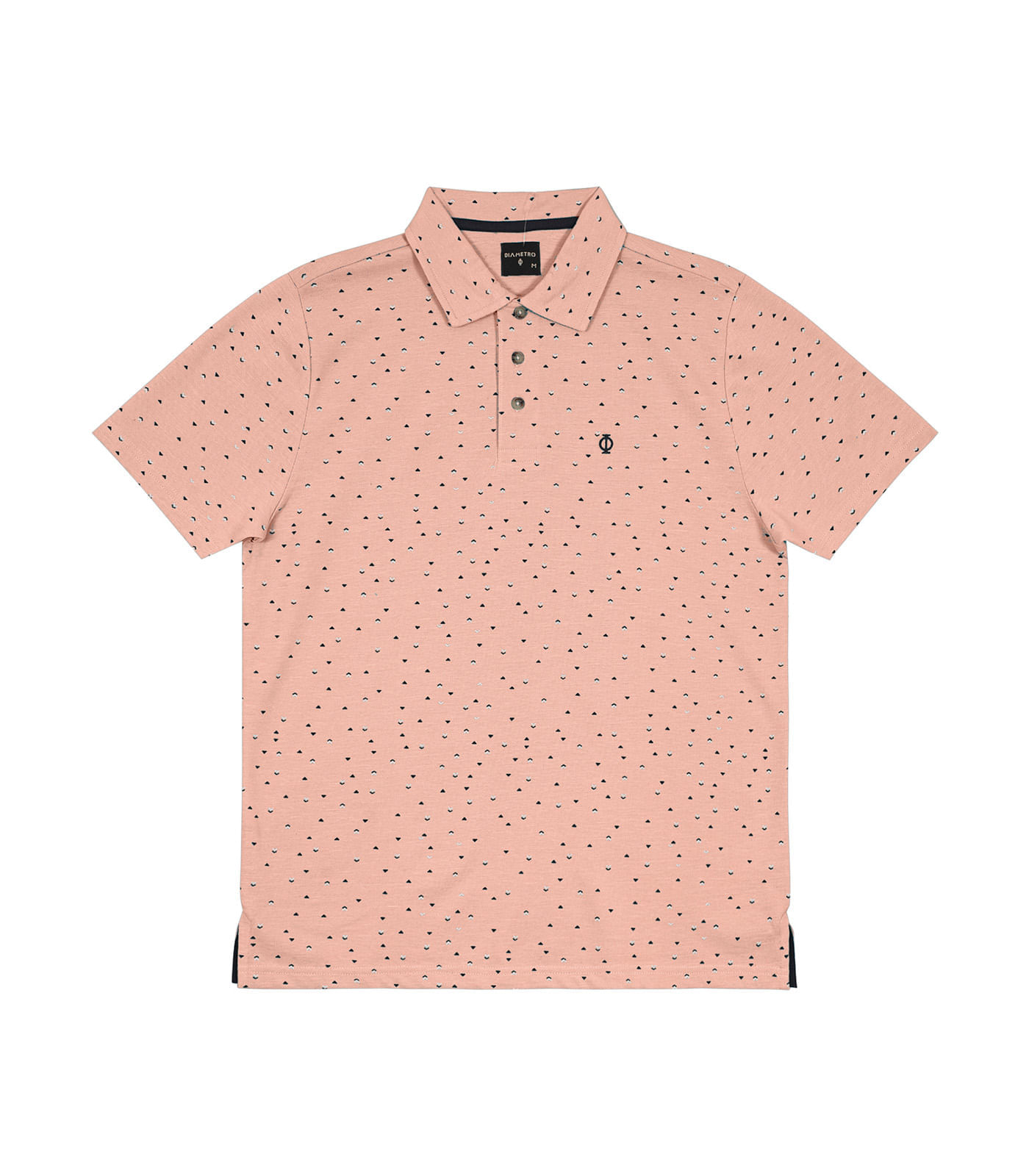 Polo Masculina Triângulos Piquet Diametro Rosa M