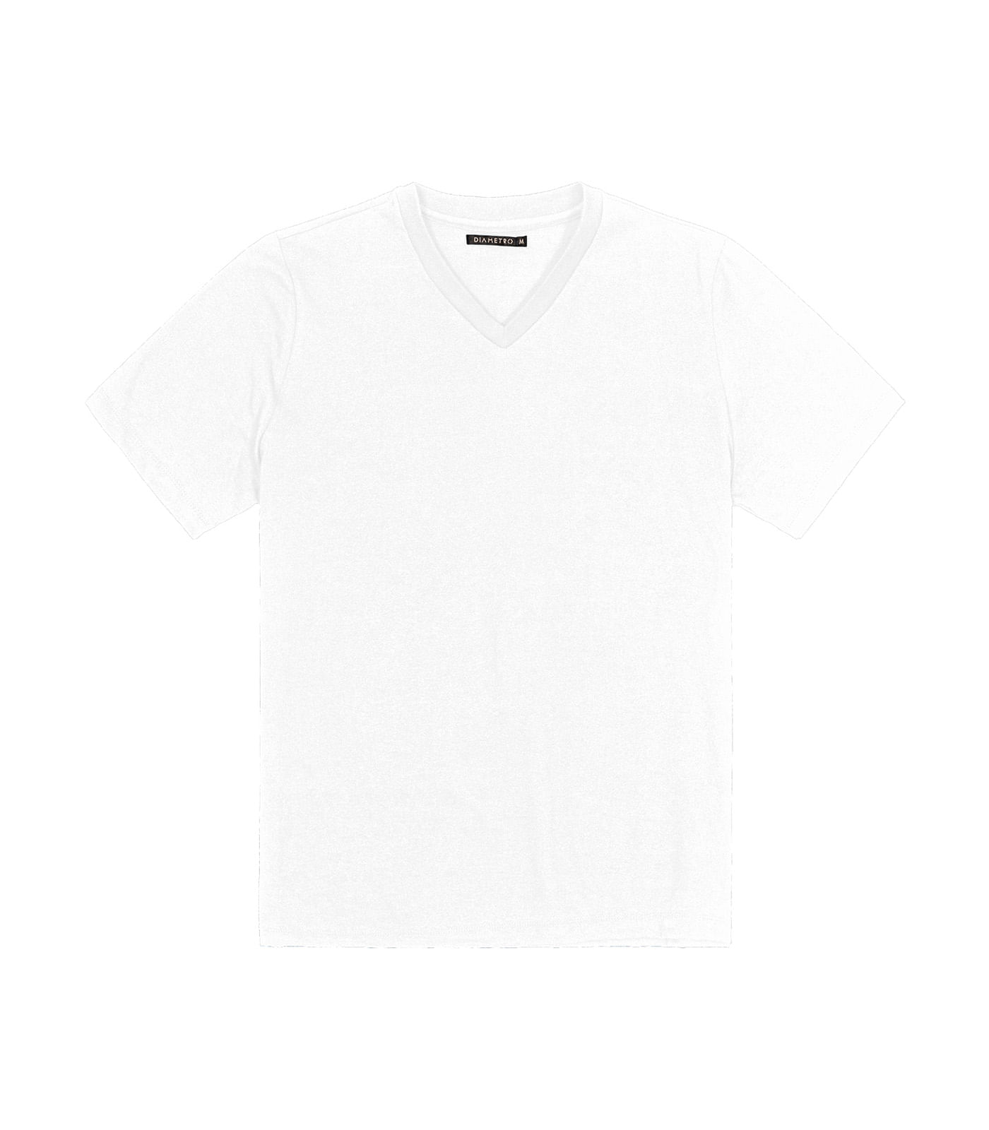 Camiseta Masculina Decote V Meia Malha Diametro Branco G