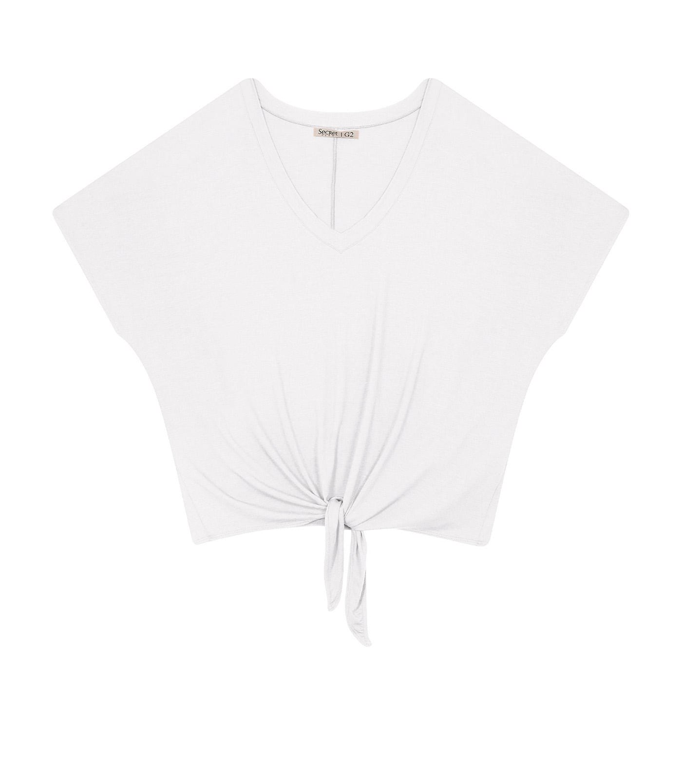 Blusa Feminina Plus Size Decote V Secret Glam Branco Plus G2