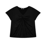 Blusa Feminina Plus Size Franzida Secret Glam Preto Plus G2